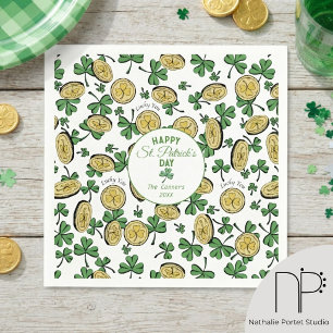 Serviettes en papier Saint-Patrick trèfle lutin