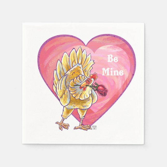 Serviettes En Papier Saint-Valentin au poulet (Devant)