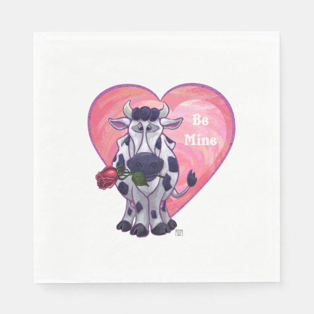 Serviettes En Papier Saint Valentin de la vache (Devant)