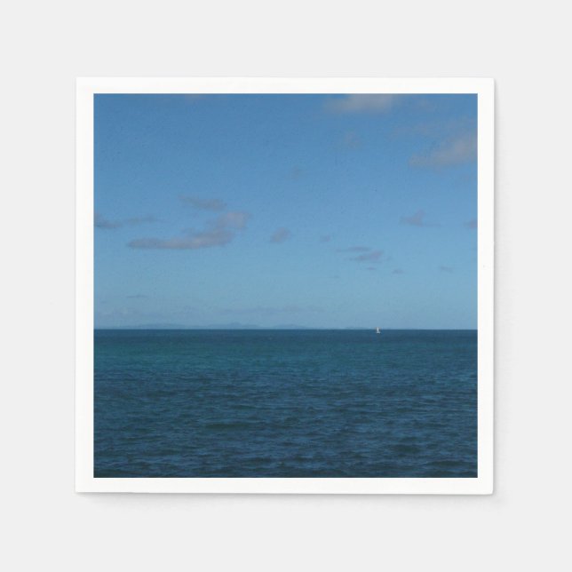 Serviettes En Papier Sainte-Lucie Horizon Océan Bleu (Devant)