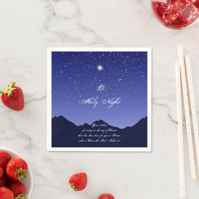 Serviettes en papier Sainte Nuit (En situation)