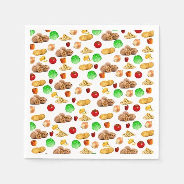 Serviettes en papier salade de noix (Devant)