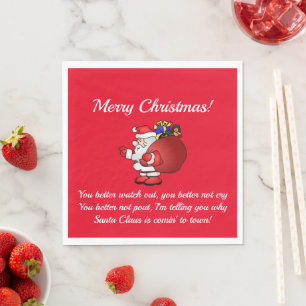 Serviettes en papier Santa Claus arrive en ville p