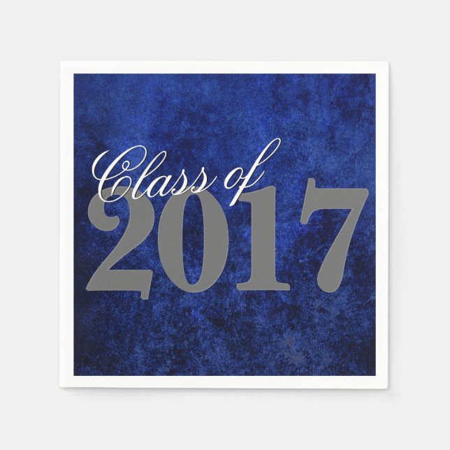 Serviettes En Papier Sapphire Grad | Blue Royal Cobalt Azure Année (Devant)