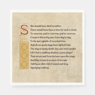 Serviettes En Papier Scène V de l'acte V de Shakespeare Macbeth - brui