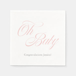 Serviettes En Papier Script Oh Baby   BABY SHOWER   C'est une fille