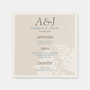 Serviettes En Papier Sea Shell Menu Beach Wedding Papier Napkins
