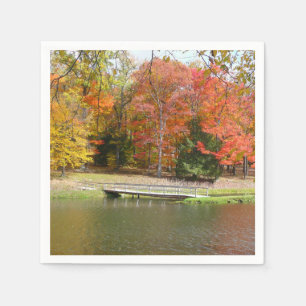 Serviettes En Papier Sept sources Pont d'automne III Paysage d'automne