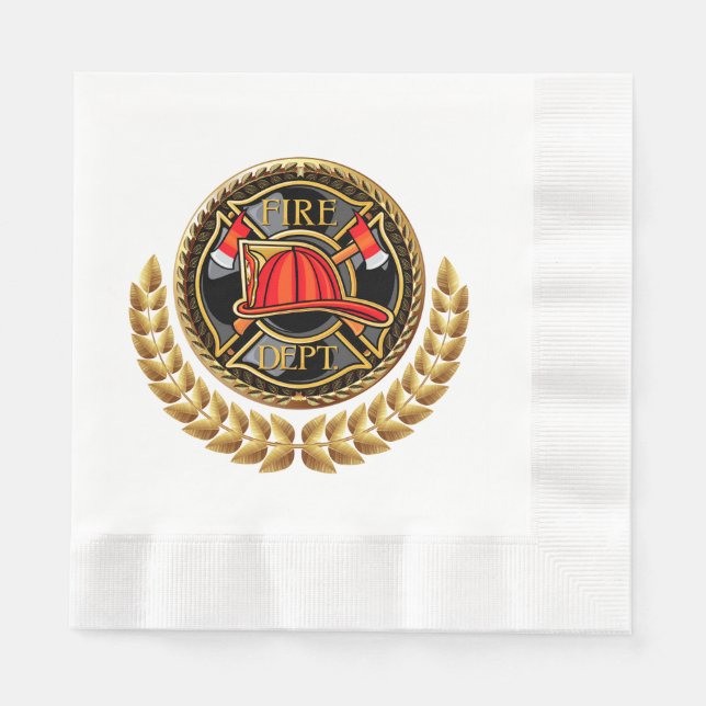 Serviettes En Papier Service d'incendie Napkin (Devant)