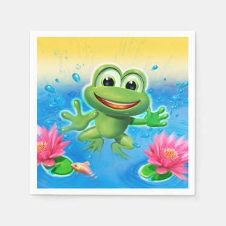 Serviettes En Papier Serviette de la fête de la grenouille