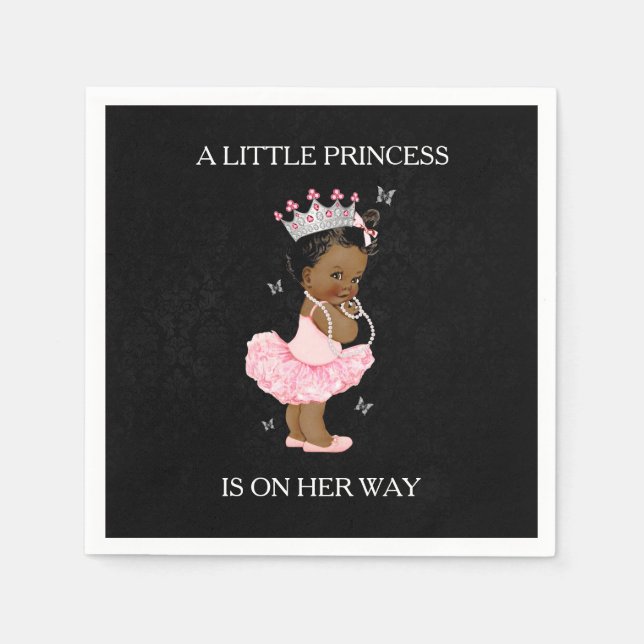 Serviettes En Papier Serviette pour Baby Shower de Princesse Afro-Améri (Devant)