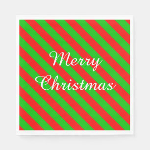 Serviettes En Papier Serviette standard blanche/vert et rouge de Noël
