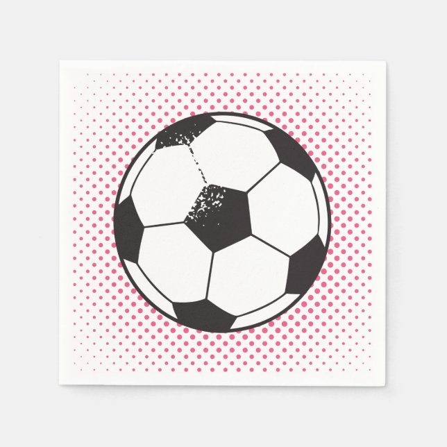 Serviettes En Papier Serviettes de bal de football - Rose (Devant)