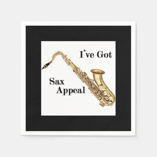Serviettes En Papier Serviettes de cocktail saxophone (Devant)