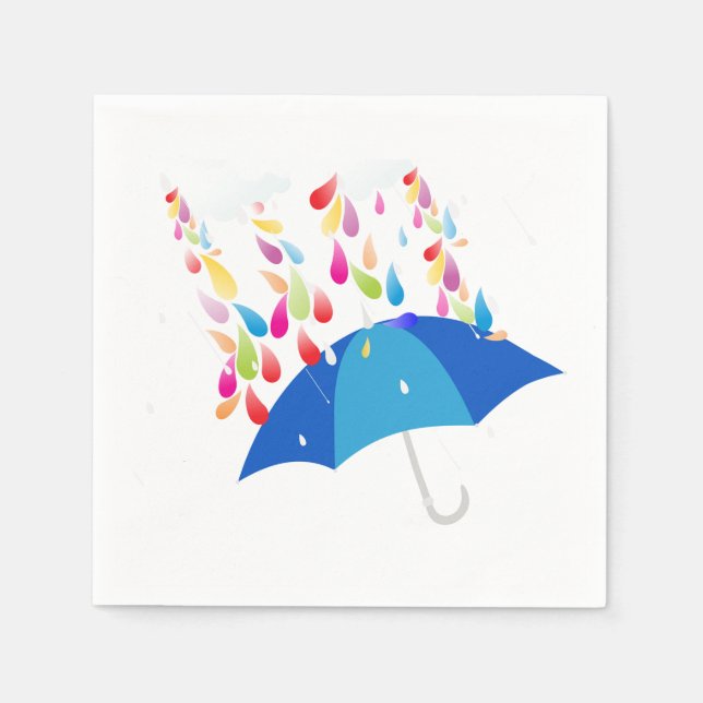 Serviettes En Papier Serviettes de douche à parapluie bleu (Devant)