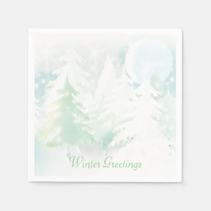 Serviettes En Papier Serviettes de la scène d'hiver