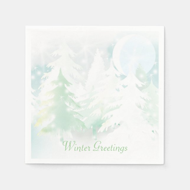 Serviettes En Papier Serviettes de la scène d'hiver (Devant)
