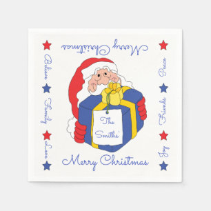 Serviettes En Papier Serviettes de Noël personnalisées "Sanata Claus"