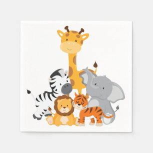 Serviettes En Papier Serviettes de papier animales de bébé mignon de