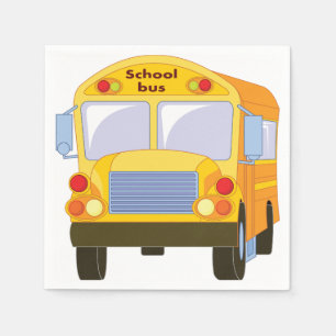 Serviettes En Papier Serviettes de papier d'autobus scolaire jaune