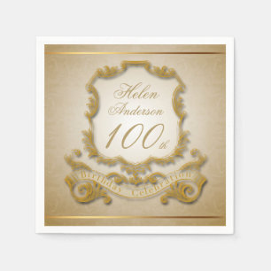 Serviettes En Papier Serviettes de papier de 100th célébration