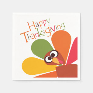 Serviettes En Papier Serviettes de papier de bon thanksgiving coloré d