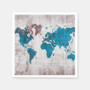 Serviettes En Papier serviettes de papier de carte du monde