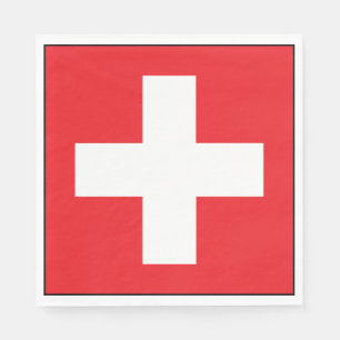 Serviettes En Papier Serviettes de papier de drapeau suisse carré