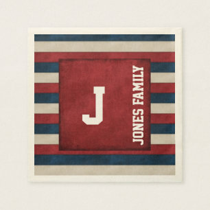 Serviettes En Papier Serviettes de papier de monogramme patriotique
