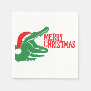 Serviettes En Papier Serviettes de papier de Noël d'alligator
