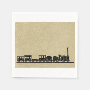 Serviettes En Papier Serviettes de papier de train vintage