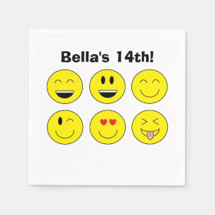Serviettes En Papier Serviettes de papier personnalisées de "Emojis"