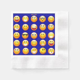 Serviettes En Papier serviettes emojis bleu foncé