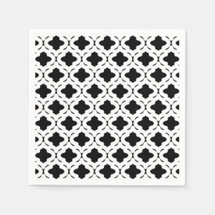 Serviettes En Papier Serviettes noires et blanches