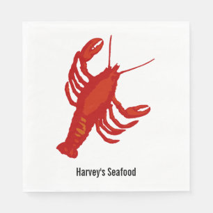 Serviettes En Papier Serviettes personnalisées de homard rouge