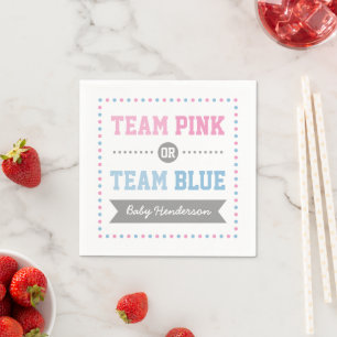 Serviettes En Papier Serviettes personnalisées Team Pink ou Team Blue