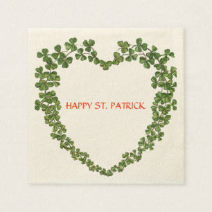 Serviettes En Papier SHAMROCK COEUR vert pourpre