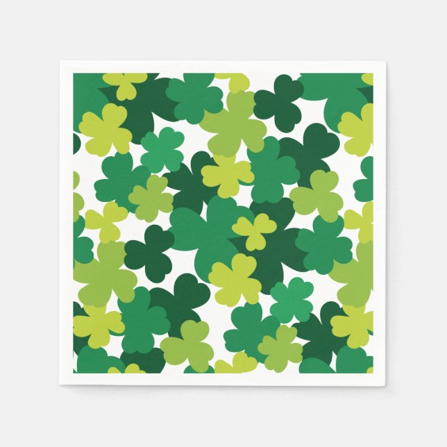 Serviettes En Papier Shamrock de la Saint-Patrick Motif (Devant)