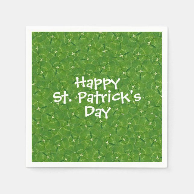 Serviettes En Papier Shamrocks irlandais verts (Devant)