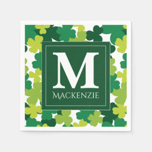 Serviettes En Papier Shamrocks monogrammes de la Saint-Patrick