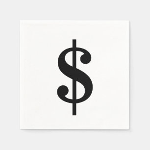 Serviettes En Papier Signe dollar   Alphabet classique simple