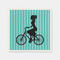 Silhouette cycliste pour fille rétro