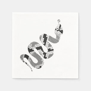 Serviettes En Papier Silhouette grise et gris-clair de serpent