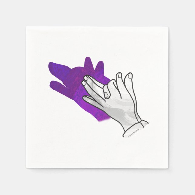 Serviettes En Papier Silhouette main Wolf pourpre (Devant)
