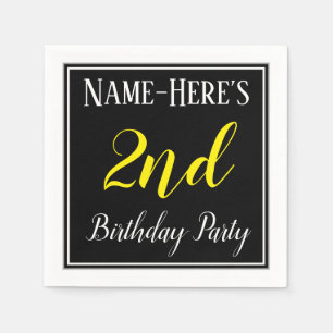 Serviettes En Papier Simple, 2ème fête d'anniversaire avec nom personna
