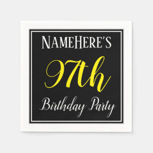 Serviettes En Papier Simple, 97e fête d'anniversaire avec nom personnal