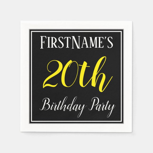 Serviettes En Papier Simple, fête d'anniversaire du 20e anniversaire av (Devant)
