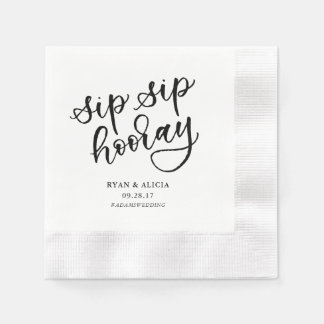 Serviettes En Papier Sip Sip Hooray Personnalisé Napkin