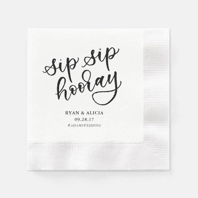 Serviettes En Papier Sip Sip Hooray Personnalisé Napkin (Devant)