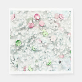 Serviettes en papier slime pailleté blanc